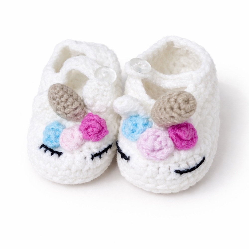 Newborn Baby Shoes | Crochet | Unicorn Baby Booties